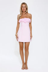 Wild Rose Affair Strapless Mini Dress Pink