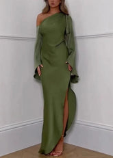 Athena - One-Shoulder Satin Gown
