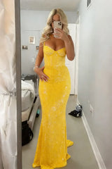 Sparkly Mermaid Sweetheart Red Long Prom Dress with Beading