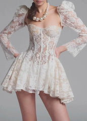 Juliette - Sheer Lace Corset Mini Dress