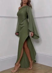 Athena - One-Shoulder Satin Gown