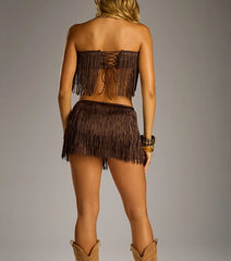 Wild West Cowgirl Fringe Mini Skort