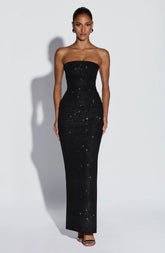 Pandra Maxi Dress - Black Sparkle