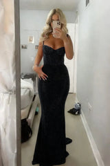 Sparkly Mermaid Sweetheart Red Long Prom Dress with Beading