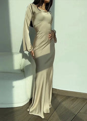 Aurora - Satin Long Sleeve Maxi Dress