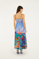 Multicolor Dream Landscape Sleeveless Maxi Dress