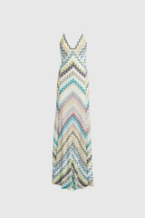 Daouda Spaghetti Backless Maxi Dress In Green