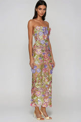 Denica Flower Embroidered Maxi Dress
