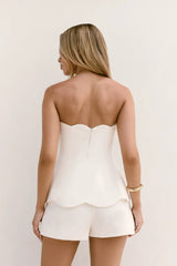 Dewdrop Dreams Strapless Top White