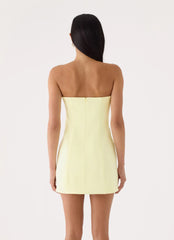 Marta Strapless Mini Dress - Yellow