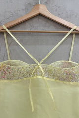 Cute A Line Spaghetti Straps Light Yellow Mini Dress with Sequins