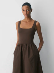 Revive Poplin Dress-Limited Edition — Rich Mocha Brown
