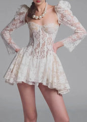 Juliette - Sheer Lace Corset Mini Dress