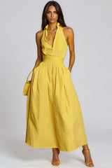 Irnerius Halter Neck Stripe Maxi Dress