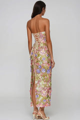 Denica Flower Embroidered Maxi Dress