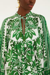 Green Flora Tapestry Mini Dress